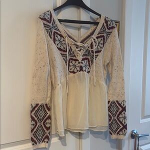 Abercrombie Fair Isle babydoll boho-style sweater